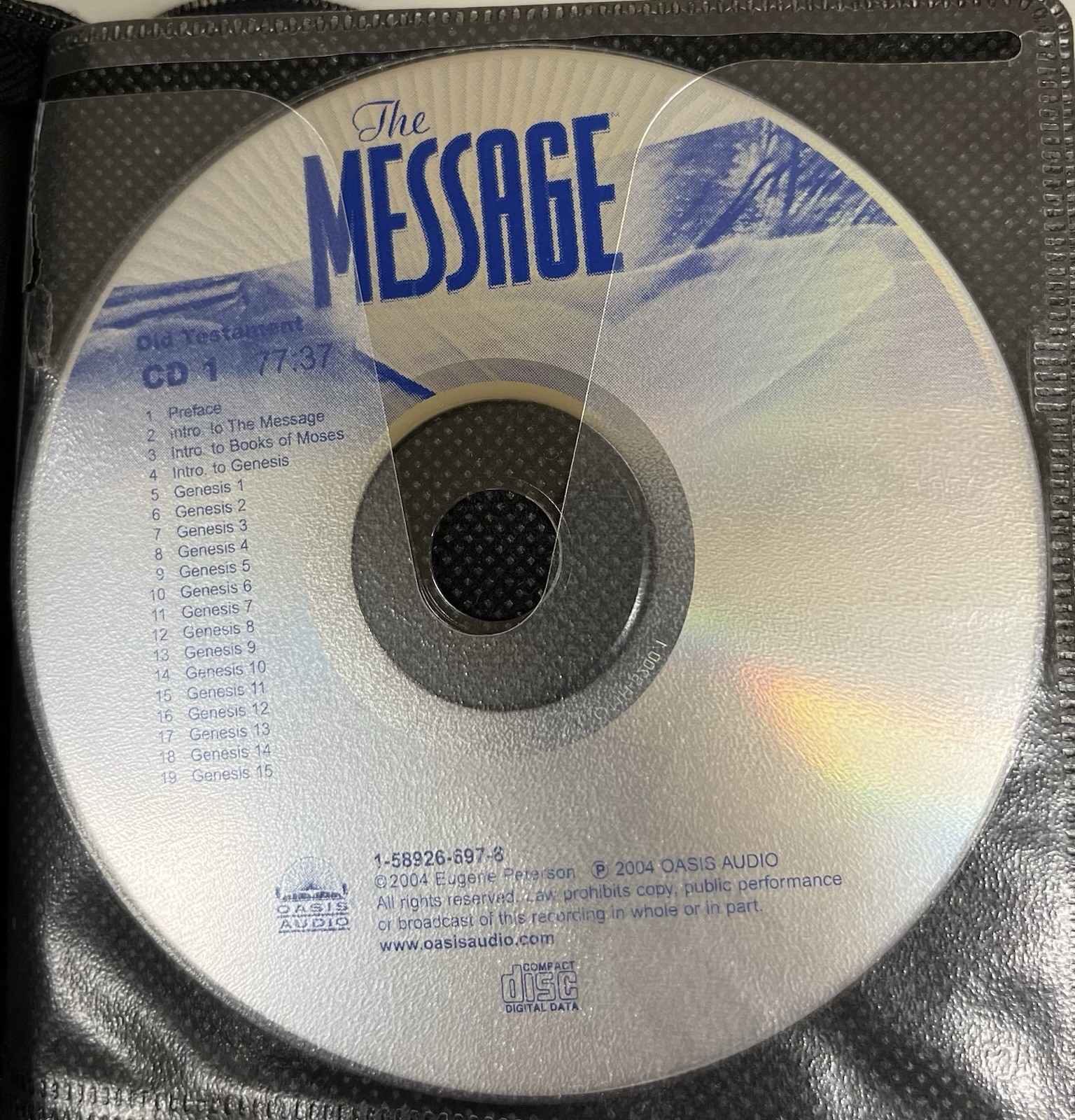 The Message Bible 66 CD Complete New & Old Testament E Peterson 2004 with case