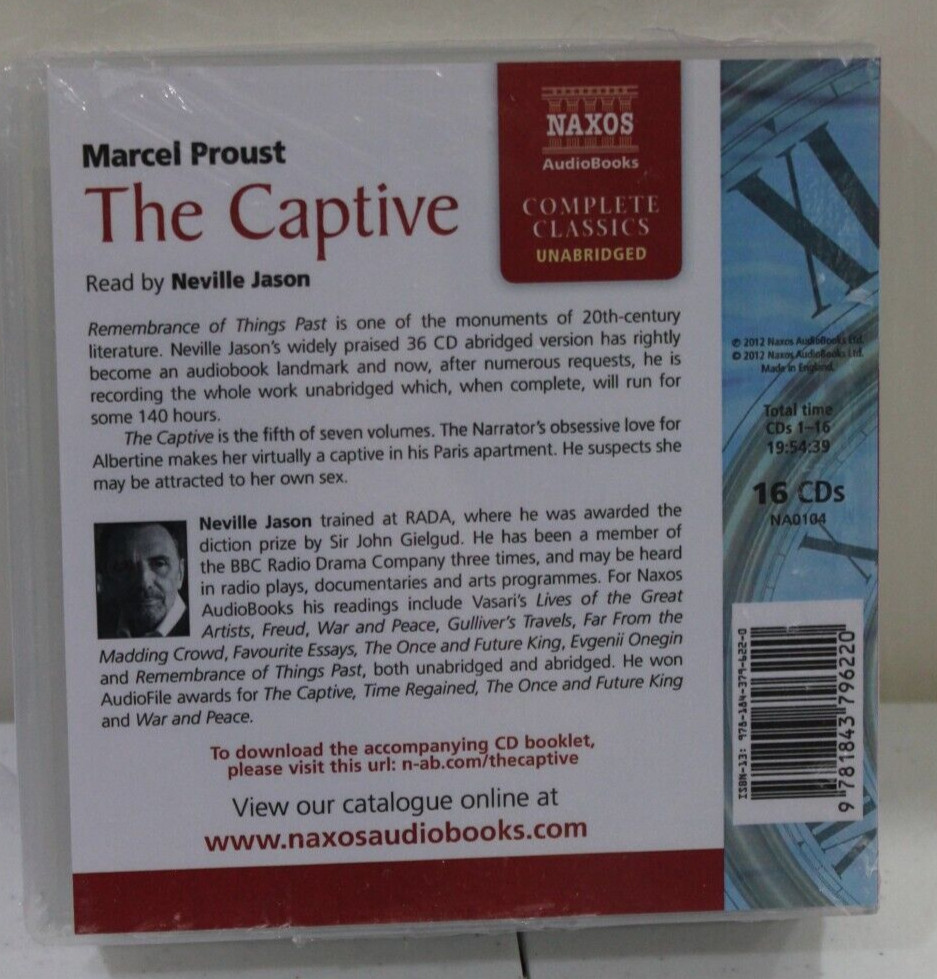 The Captive—Marcel Proust, new audiobook (16 CDs)
