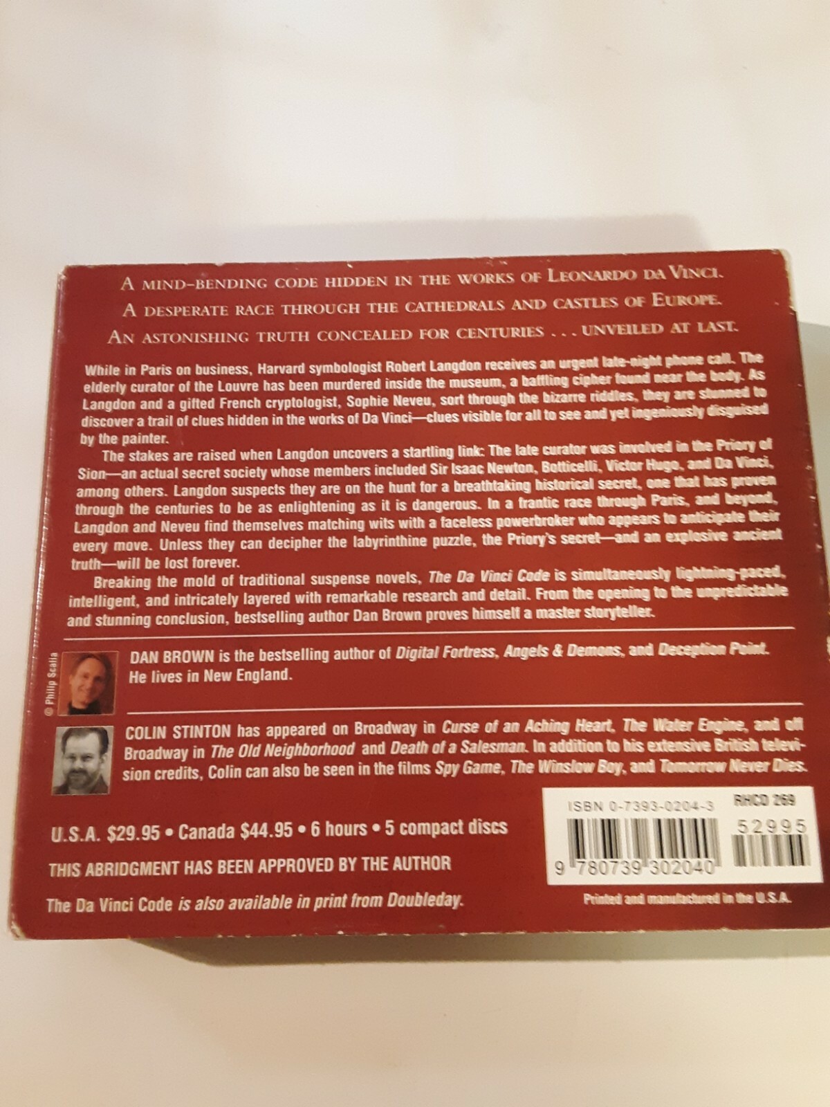 The Da Vinci Code by Dan Brown (5- Disc Audiobook)