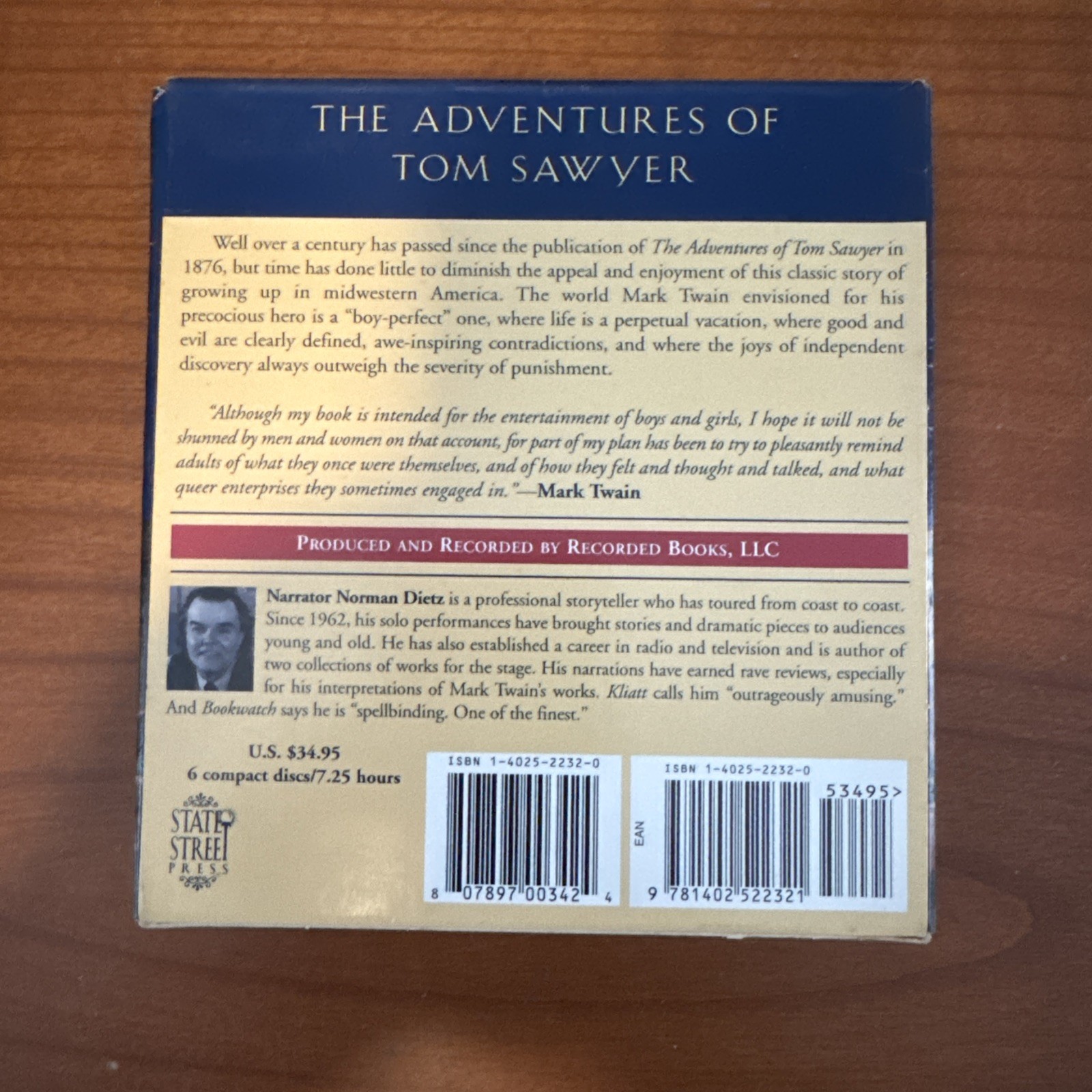 Adventures of Tom Sawyer by Mark Twain (1986, Compact Disc)
