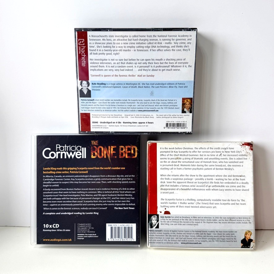 Patricia Cornwell 2 CD Audiobook Collection The Scarpetta Factor + The Bone Bed