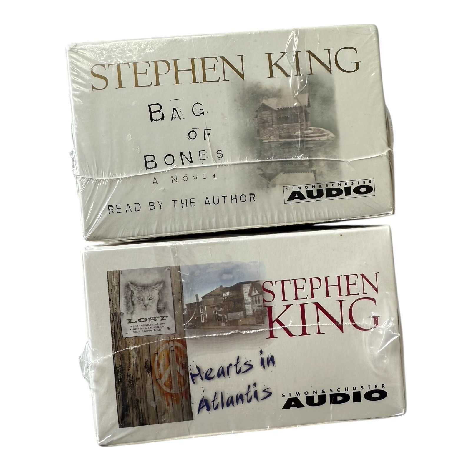 1998 Stephen King Audiobooks Cassettes, Bag Of Bones And Hearts In Atlantis NEW