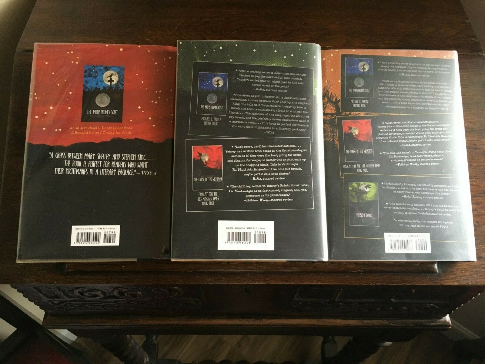 THE MONSTRUMOLOGIST series #2,3, & 4, Rick Yancey, all 1st/1sts, HCDJ