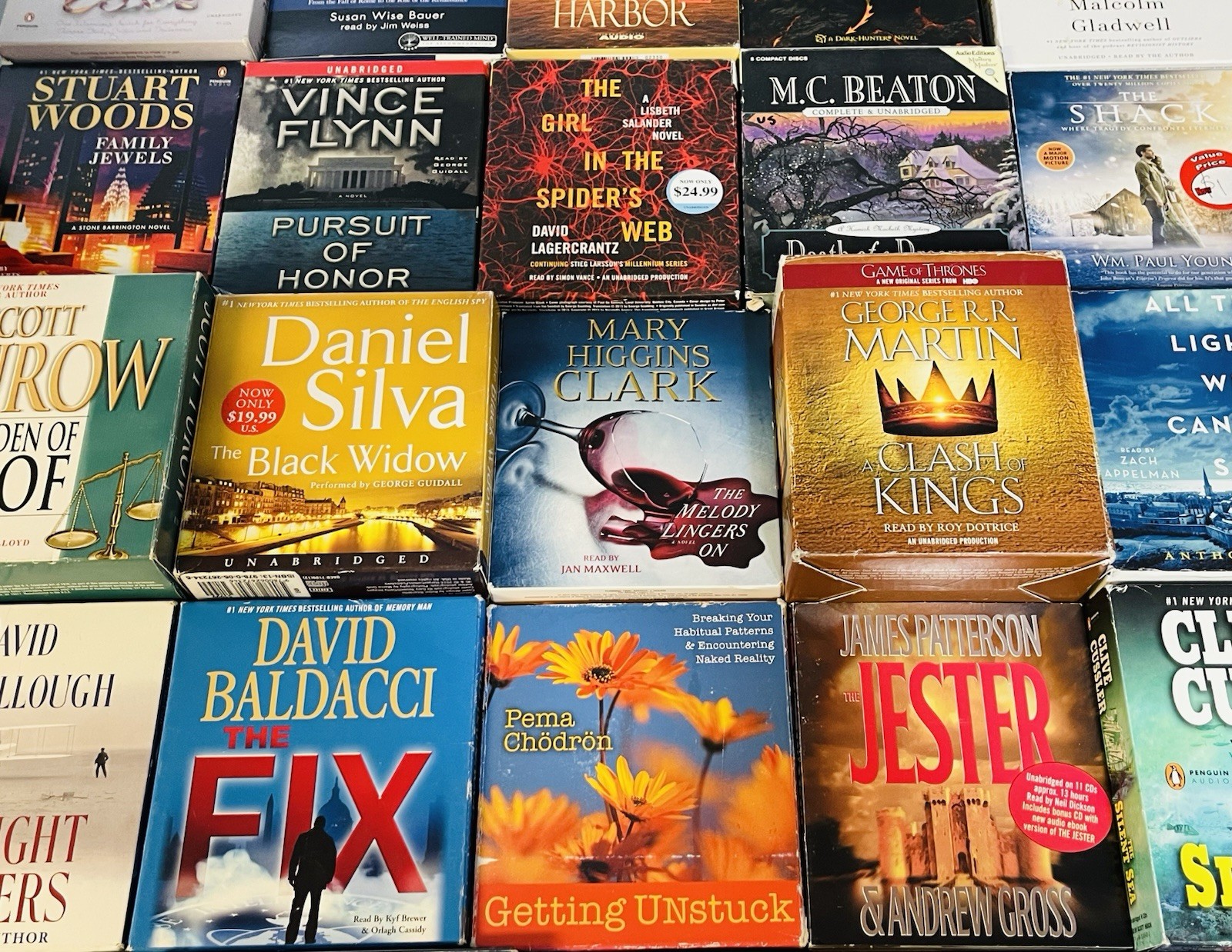 20 Unabridged Audiobooks All Types : Fantasy, Fiction, Mystery, History, Etc