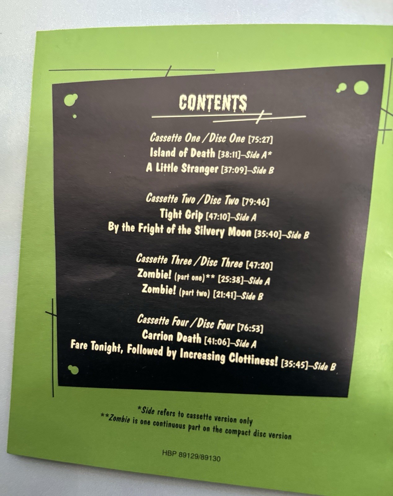Tales From The Crypt Audio Tapes With Insert