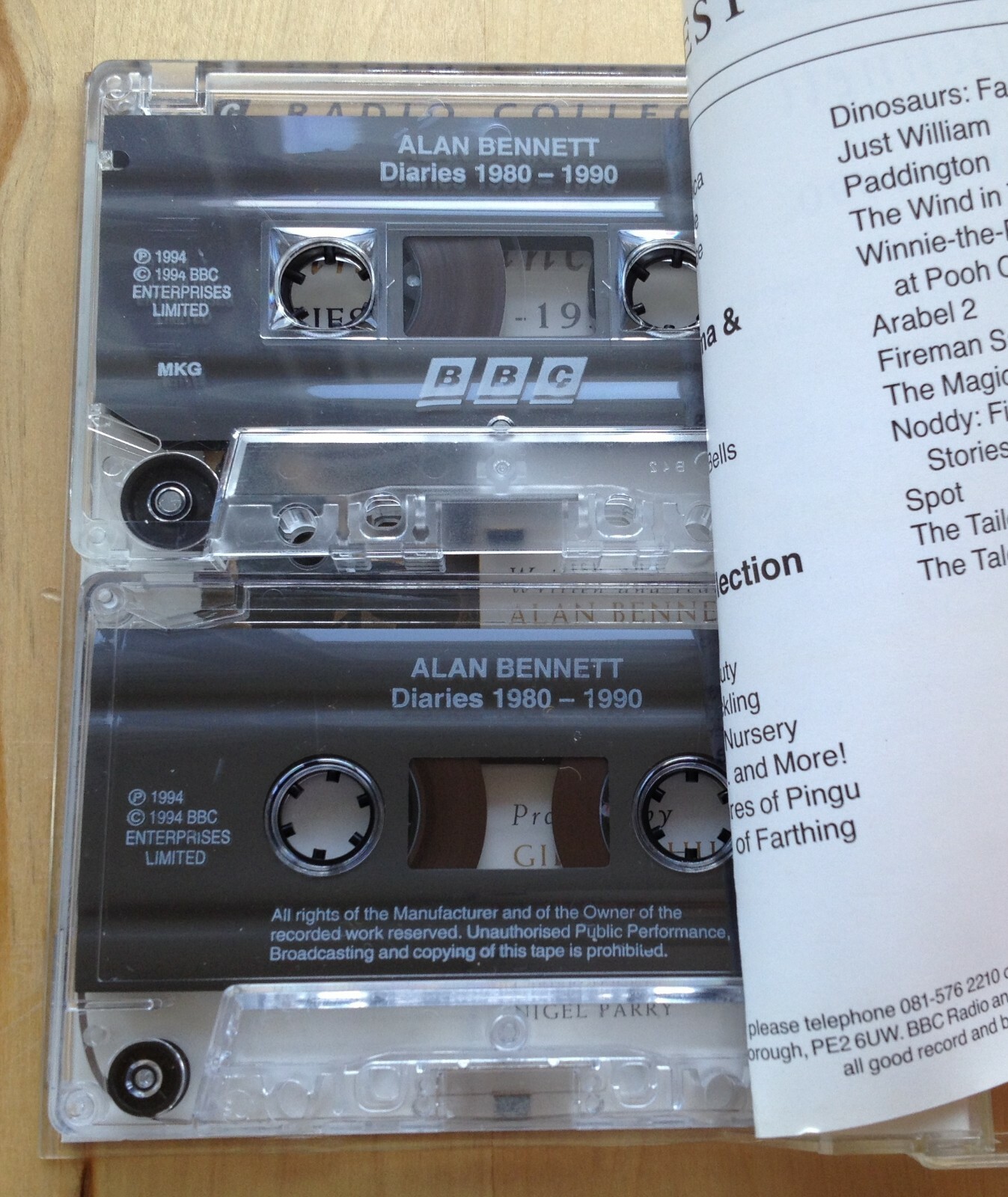 AUDIO BOOK Alan Bennett DIARIES 1980-1990 on 2 x cassettes BBC Radio Collection