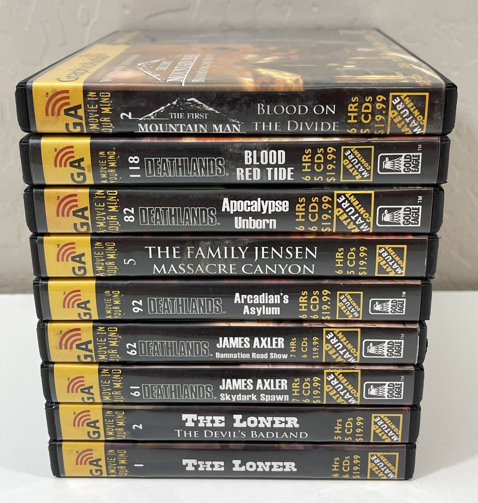 Lot of 9 GraphicAudio CD Audiobooks — Deathlands, Loner, Mountain Man, Jensen