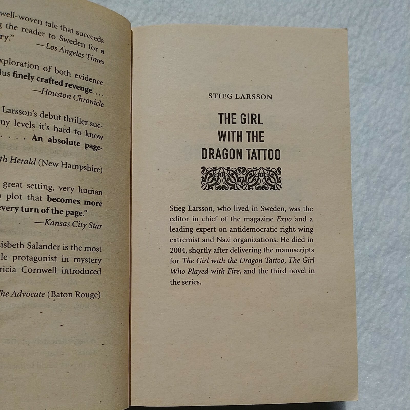 The Girl with the Dragon Tattoo Stieg Larsson Paperback Thriller Bestseller