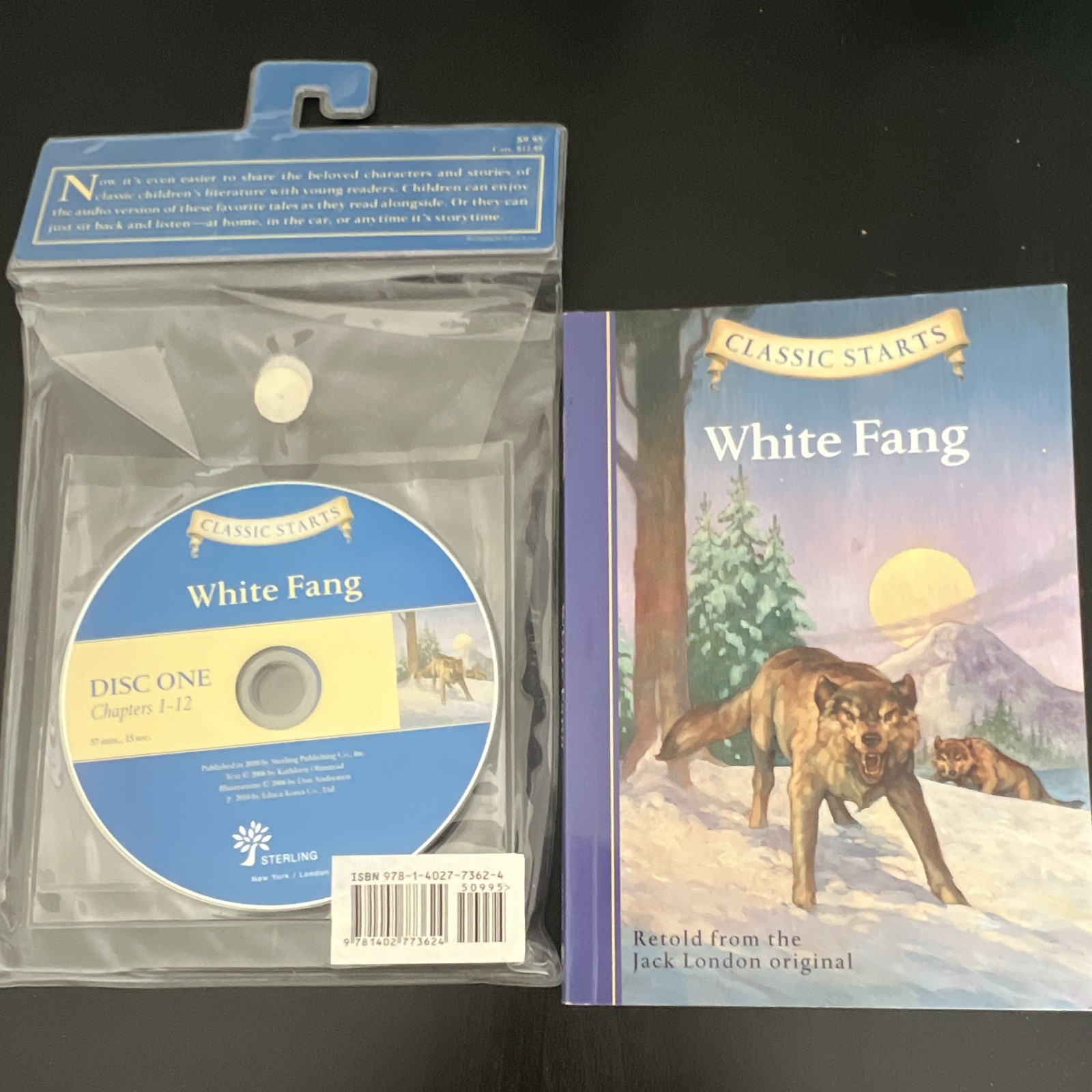 Sterling Classic Starts White Fang by Jack London Audiobook Audio CD Disc 1