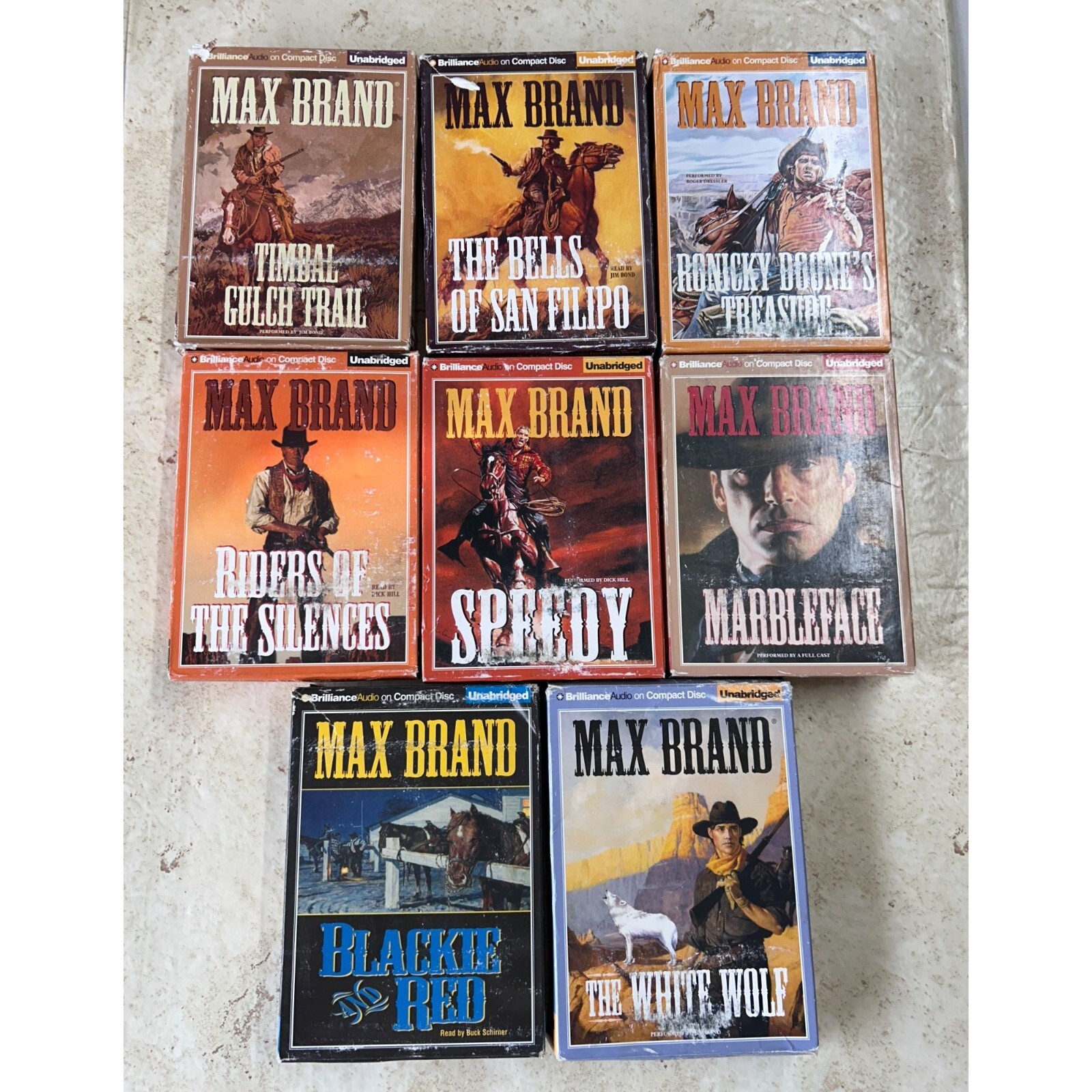 Set of 8 Titles MAX BRAND Western Genre Audio CD’s