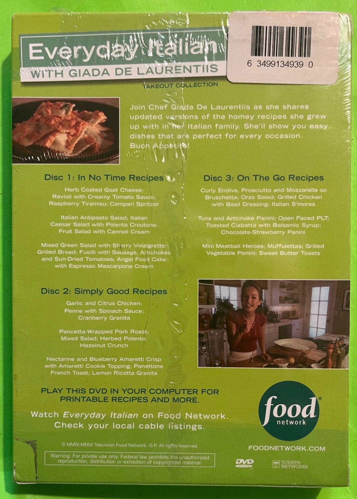 Everyday Italian + Extra Easy Italian With Giada De Laurentiis (3 DVDs) New