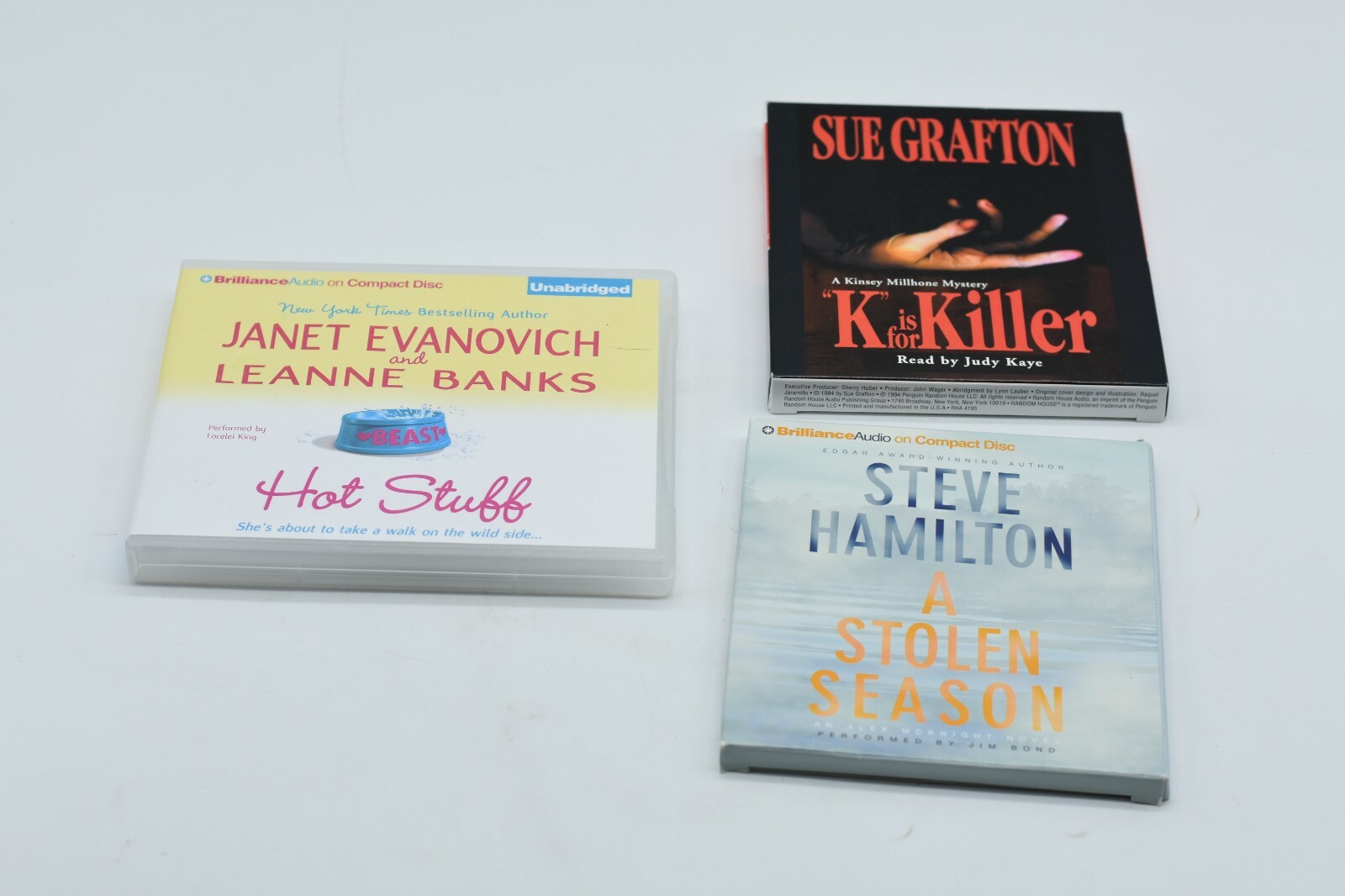 3 AUDIO BOOK LOT-Steve Hamilton, Janet Evanovich,Sue Grafton-FREE FAST SHIPPING