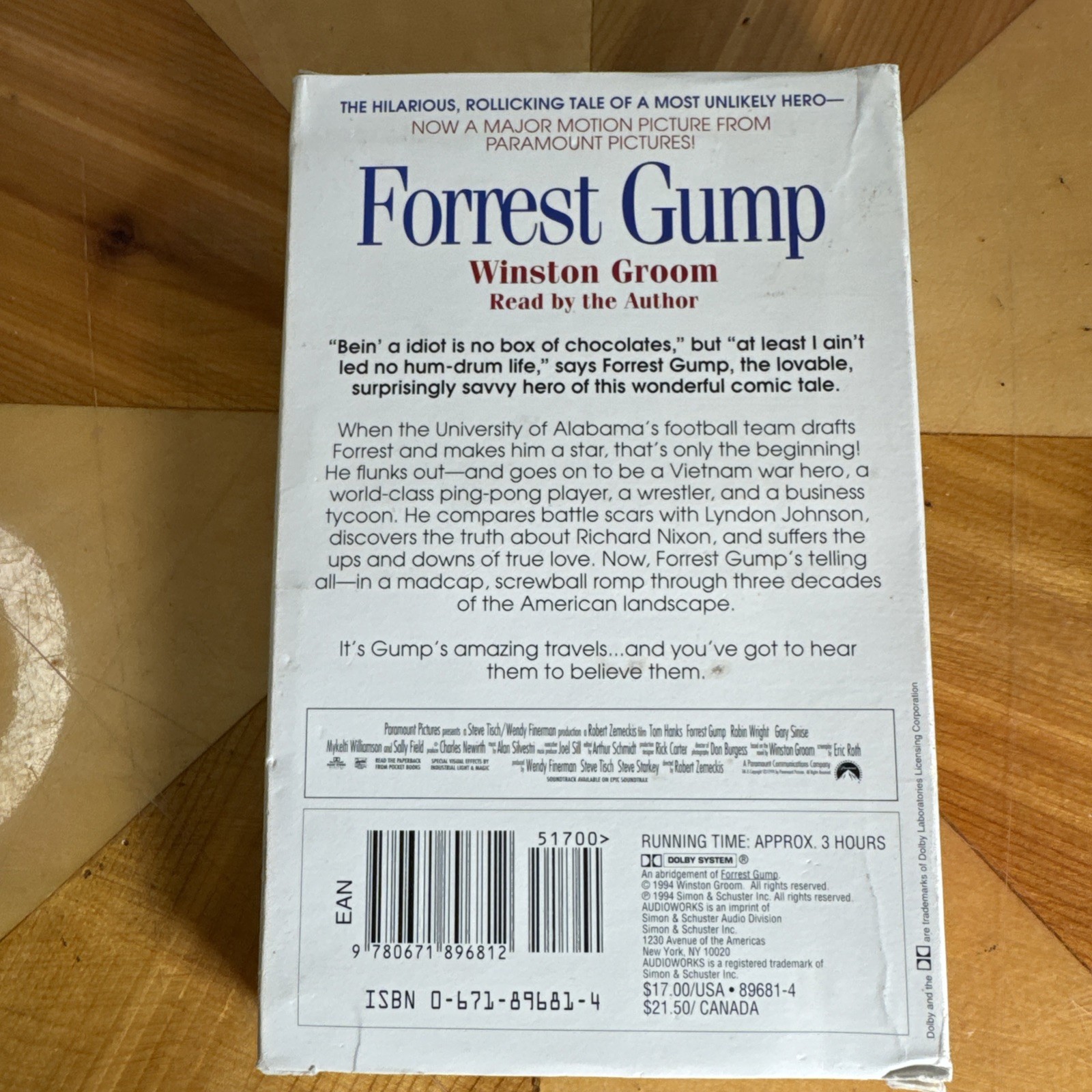 Forrest Gump — by Winston Groom 1994 Audio Cassette 2 Tape Set Tom Hanks Tested
