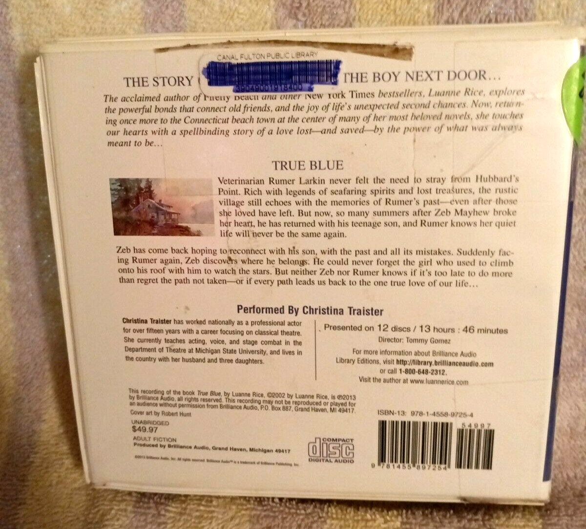 True Blue by Luanne Rice (2013, Compact Disc, Unabridged edition)