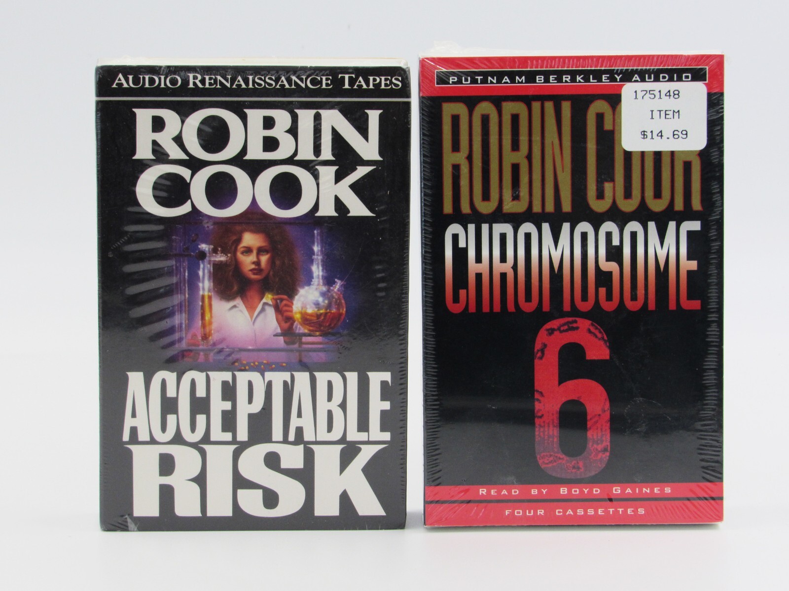 ROBIN COOK Acceptable Risk, Chromosome 6 Audio Book Cassettes SEALED New!