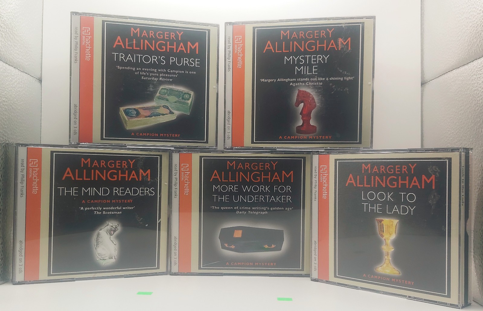 Margery Allingham: x5 Audibooks (x15 CDs) — Read By Philip Franks, TESTED