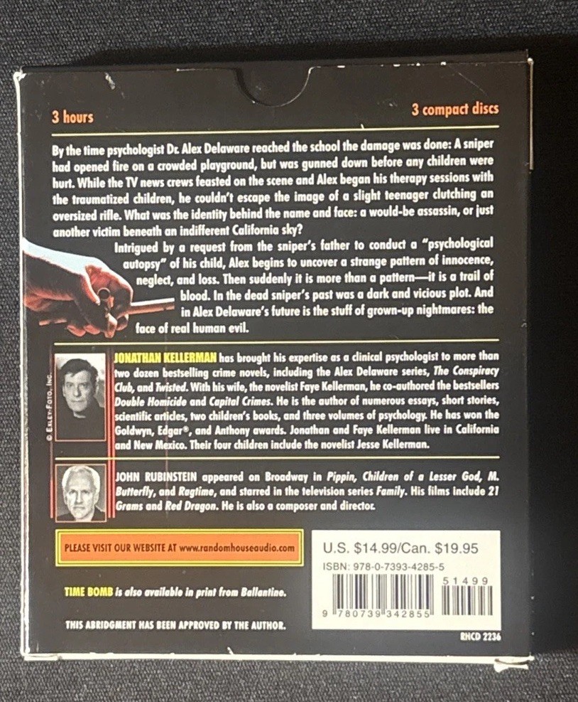 Time Bomb an Alex Delaware Novel — AUDIO CD Read By John Rubinstein
