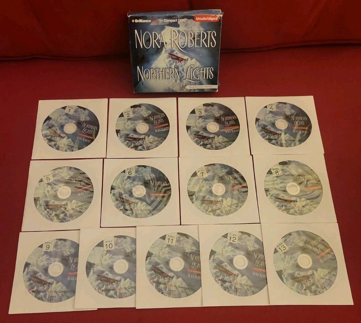 Nora Roberts 4 Audiobook CD Lot Northern Lights, Red Lily, Savor The Moment, Etc