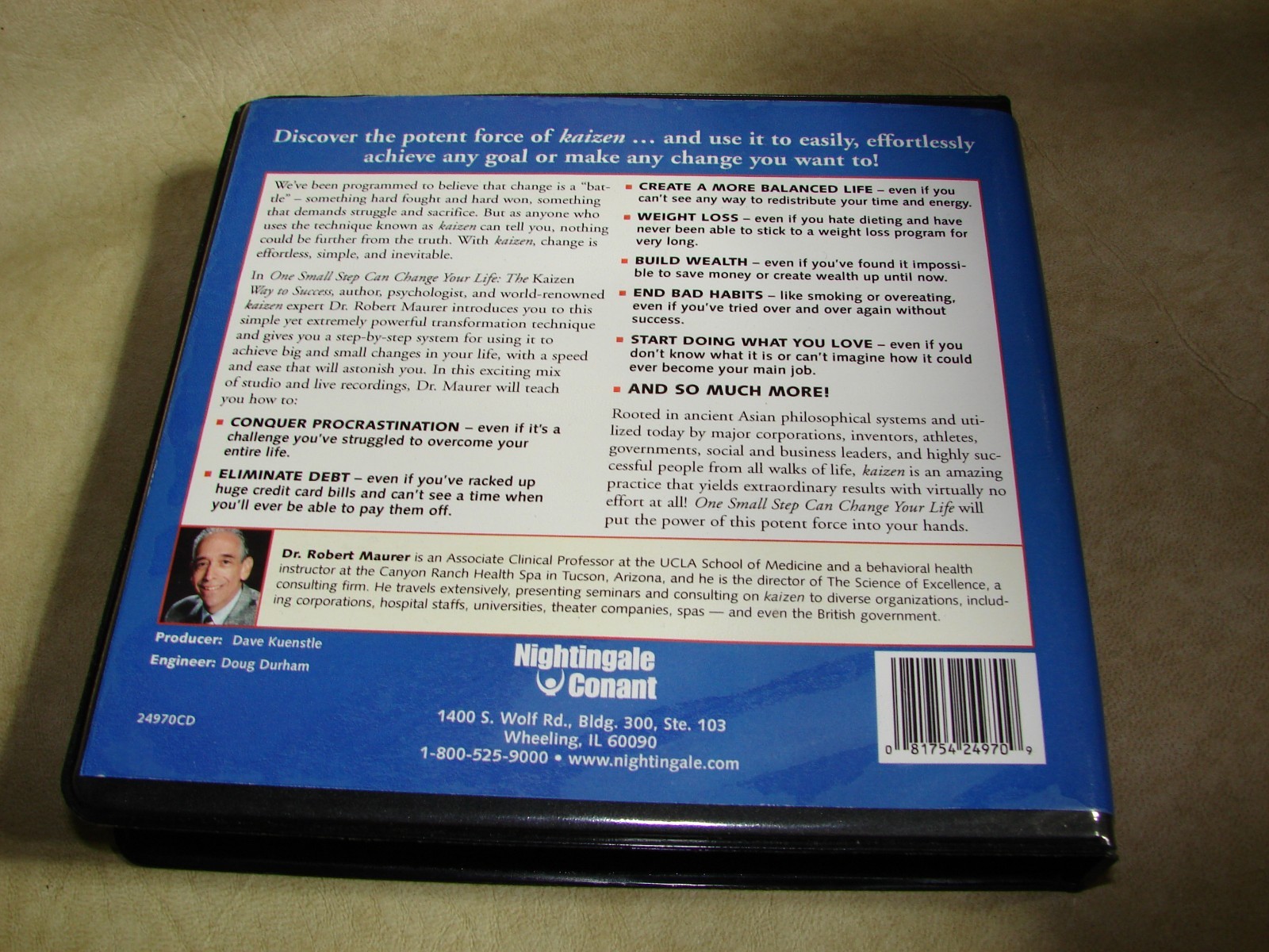 ONE SMALL STEP Audio CD Set Dr. Robert Maurer Self Help, Kaizen Way to Success