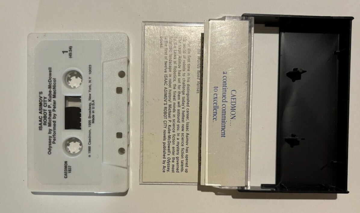 Isaac Asimov Robot City Audio Cassette Book on Tape RARE Caedmon 1988