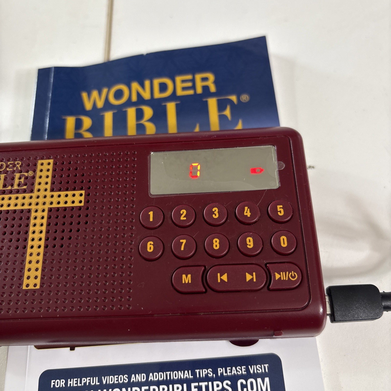 Wonder Bible Portable Audio Player W/ Charger & Manual
