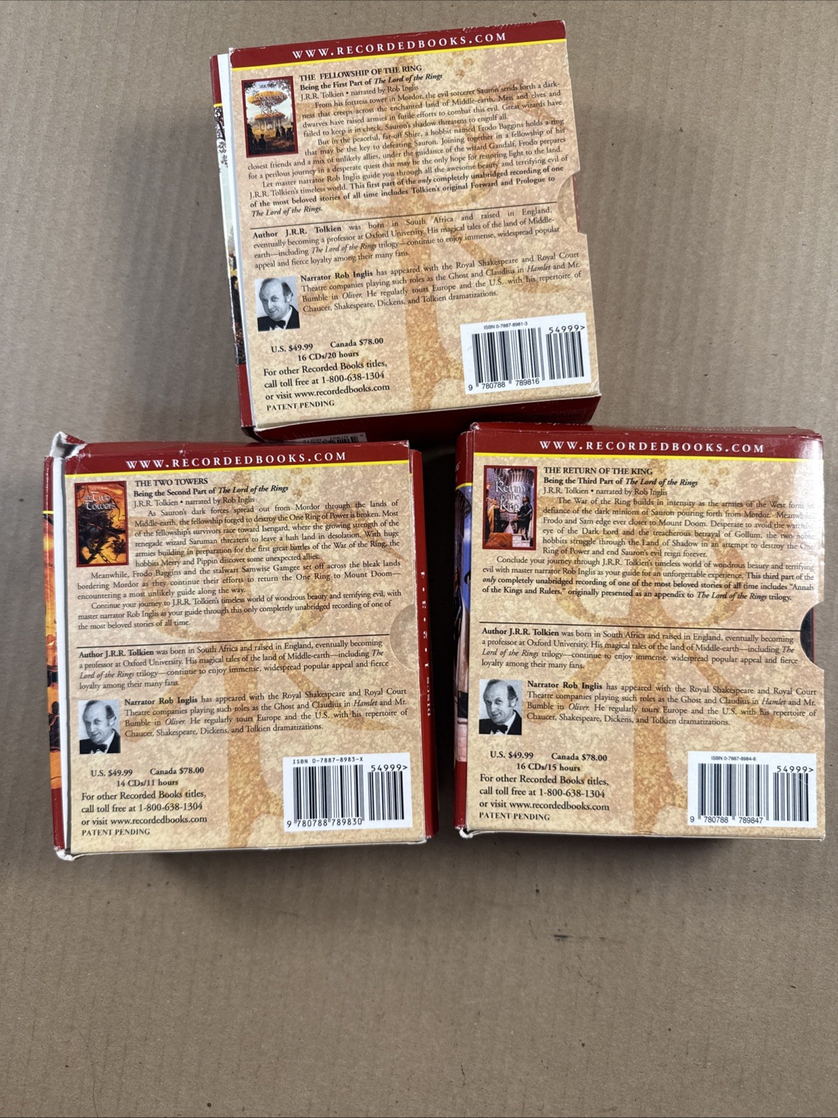 Lord Of The Rings Trilogy JRR Tolkien Unabridged Audiobook Set 46 CDs COMPLETE!