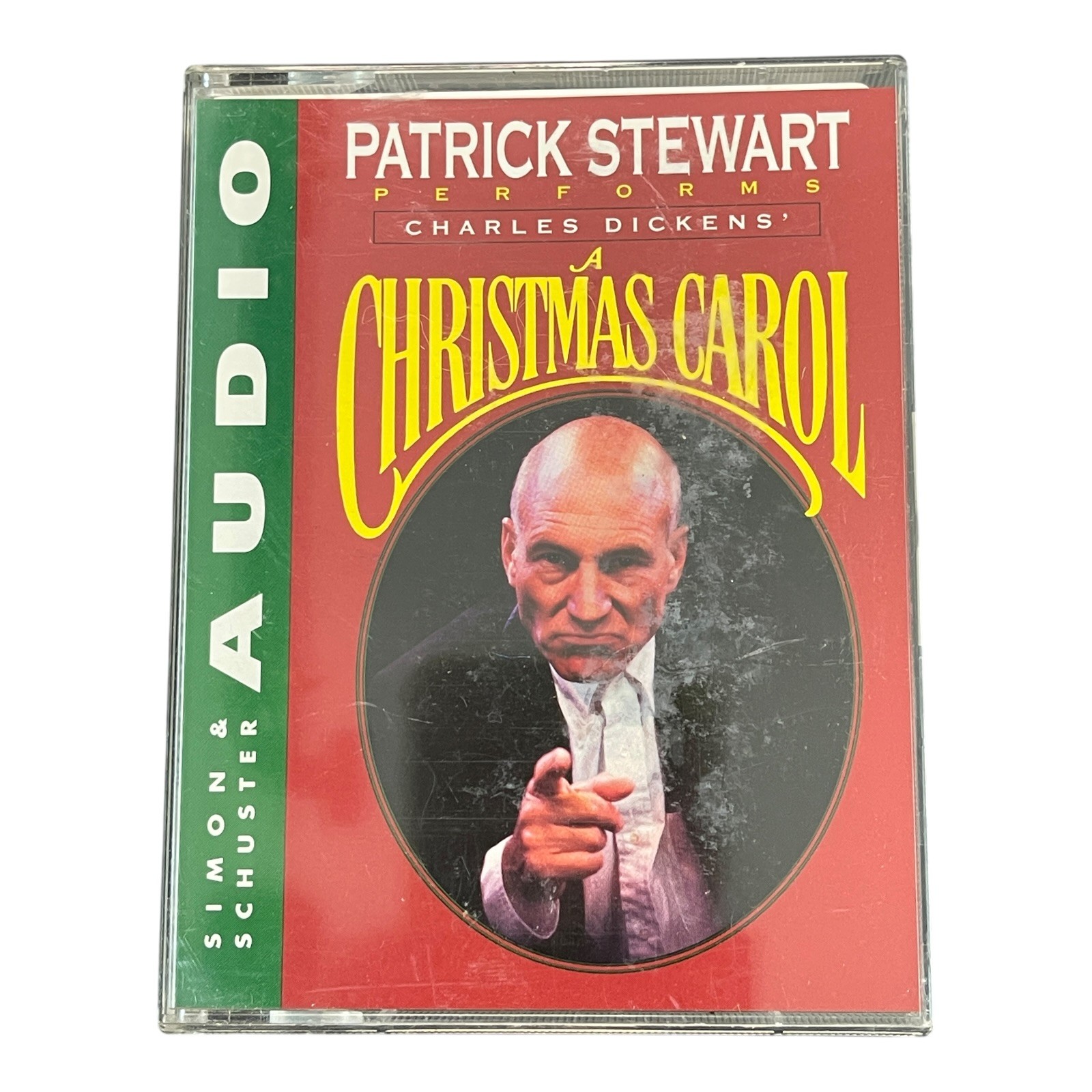 Patrick Stewart Christmas Carol Audiobook Cassette Dickens 1992 Simon Schuster