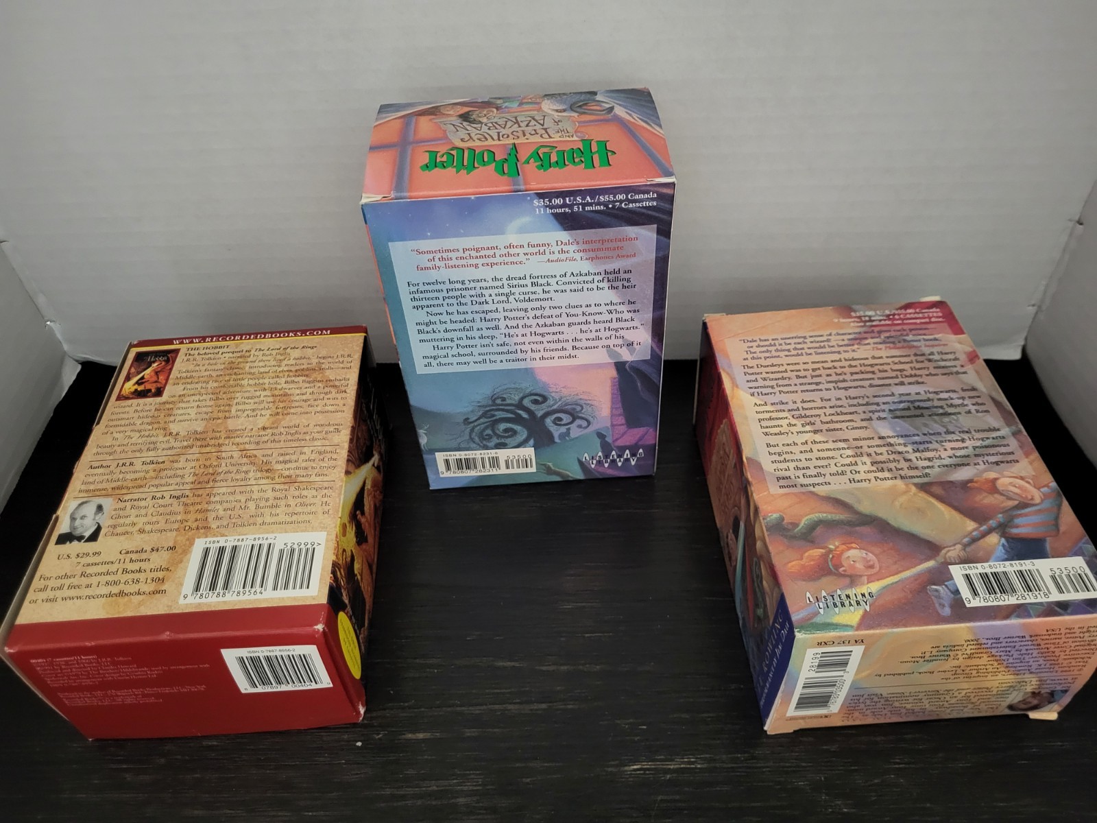 Tolkien Lot Of 3 Hobbit + Prisoner Of Azkaban + Chamber Of Secrets 20 CASSETTES