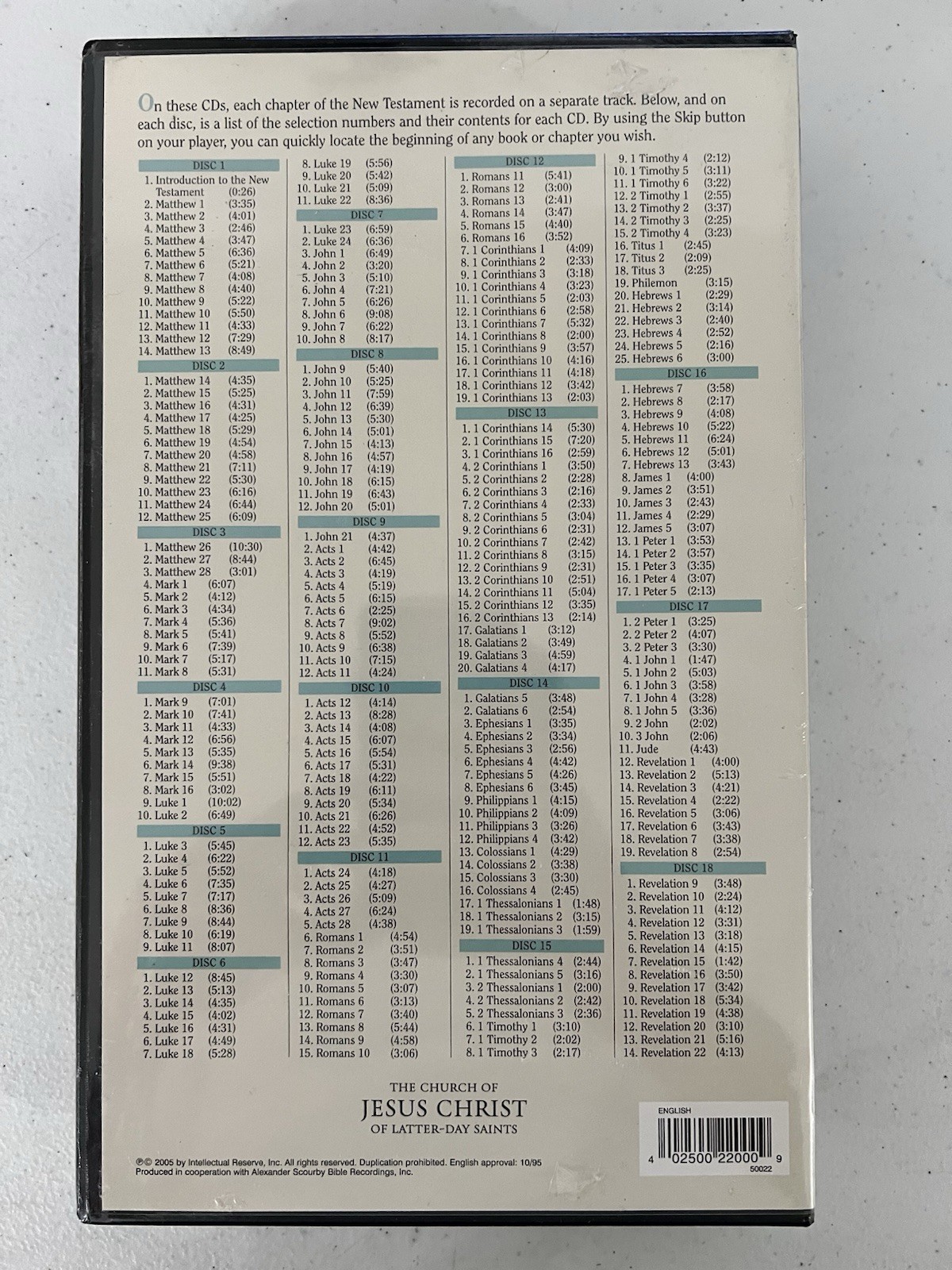 The New Testament 18 Audio CD’s LDS Mormon — Complete Box Set — BRAND NEW SEALED
