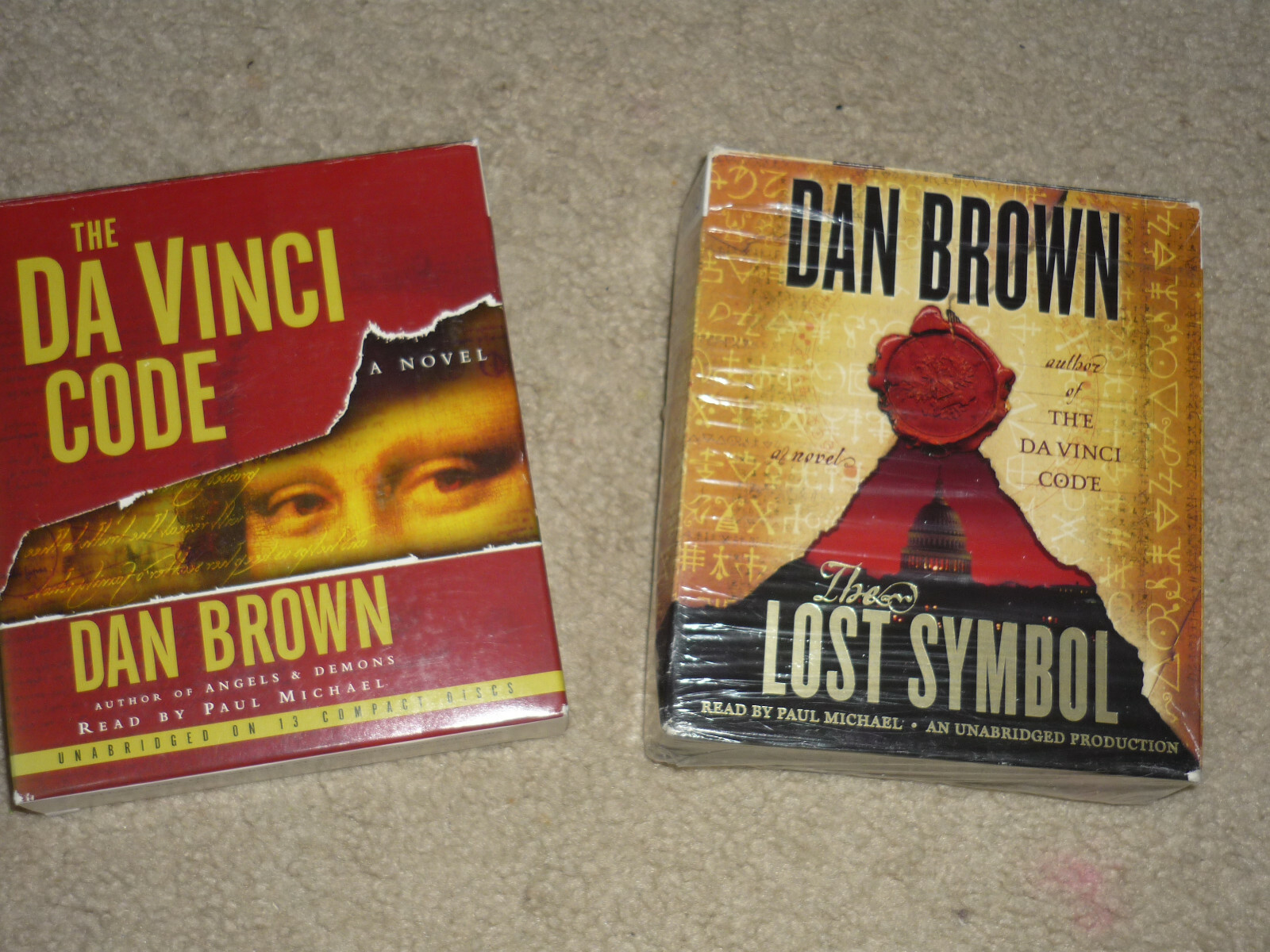 Set of 2 Audiobooks The Da Vinci Code & The Lost Symbol by Dan Brown, CDs
