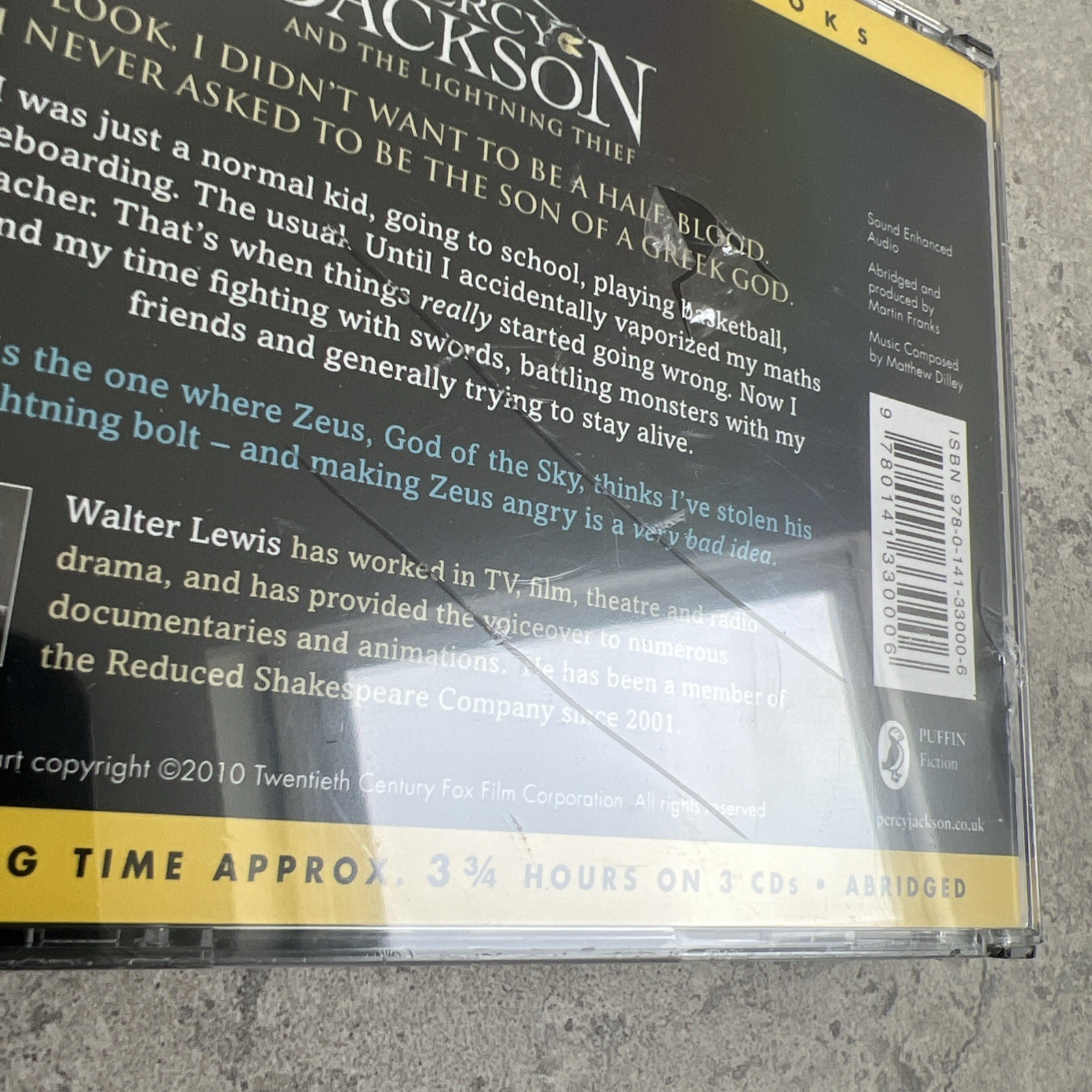 Percy Jackson and the Lightning Thief | Rick Riordan | Audiobook | 3xCD | NEW