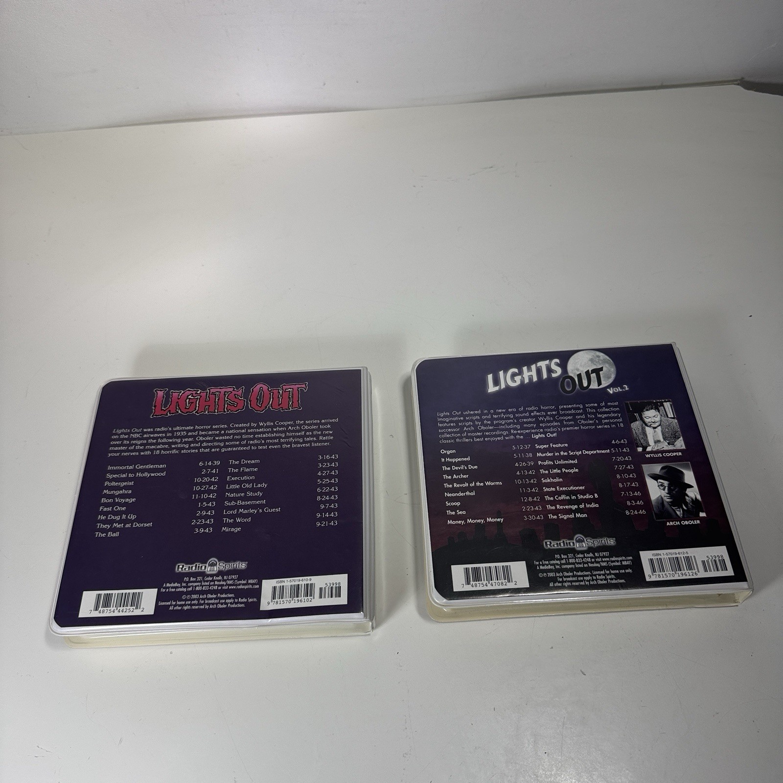Radio Spirits LIGHTS OUT Show Volume 1 & 2 36 Episodes 18 Audio CD 18 HRS Horror