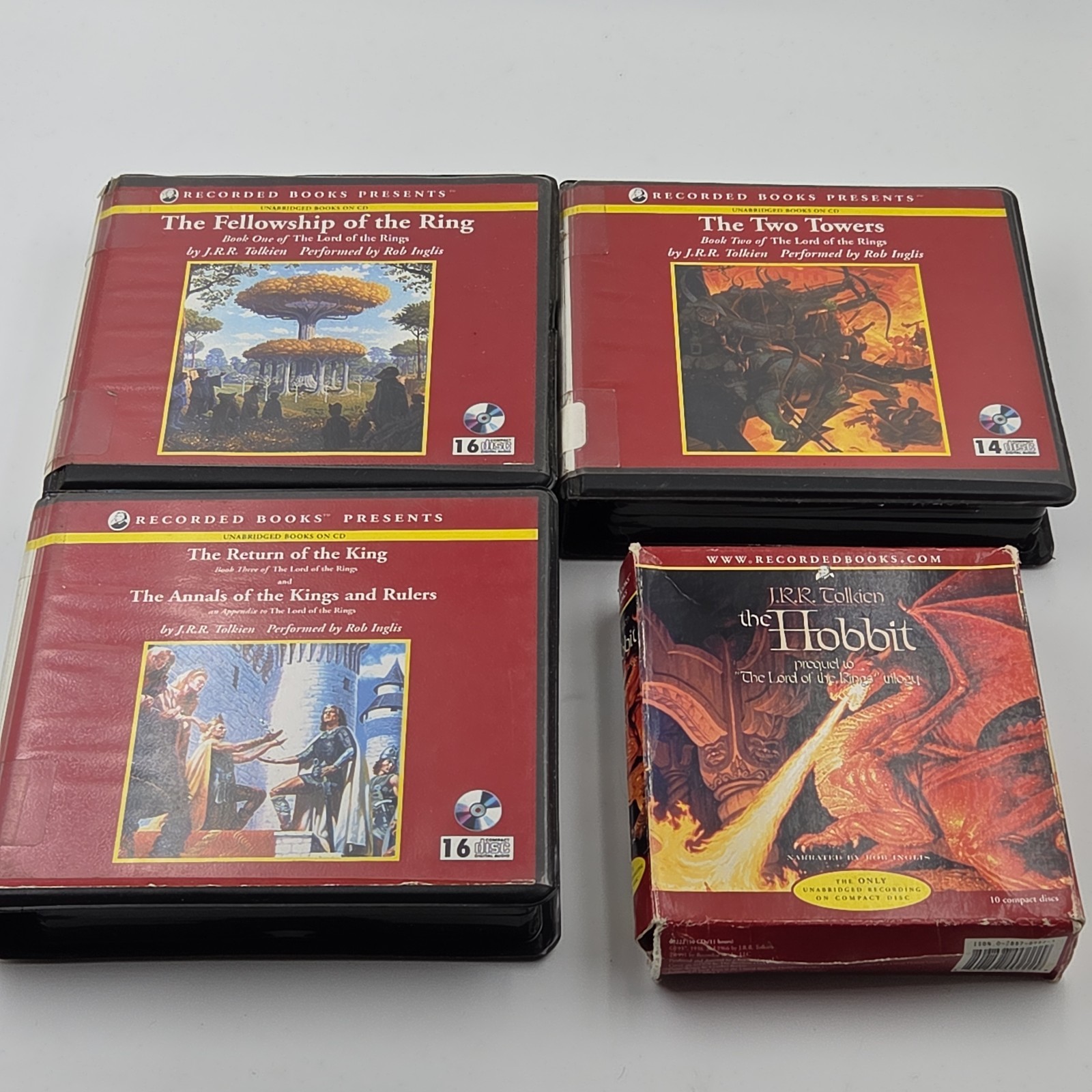 Complete Disc Set Lord of the Rings & Hobbit Unabridged Recorded Audiobooks CD