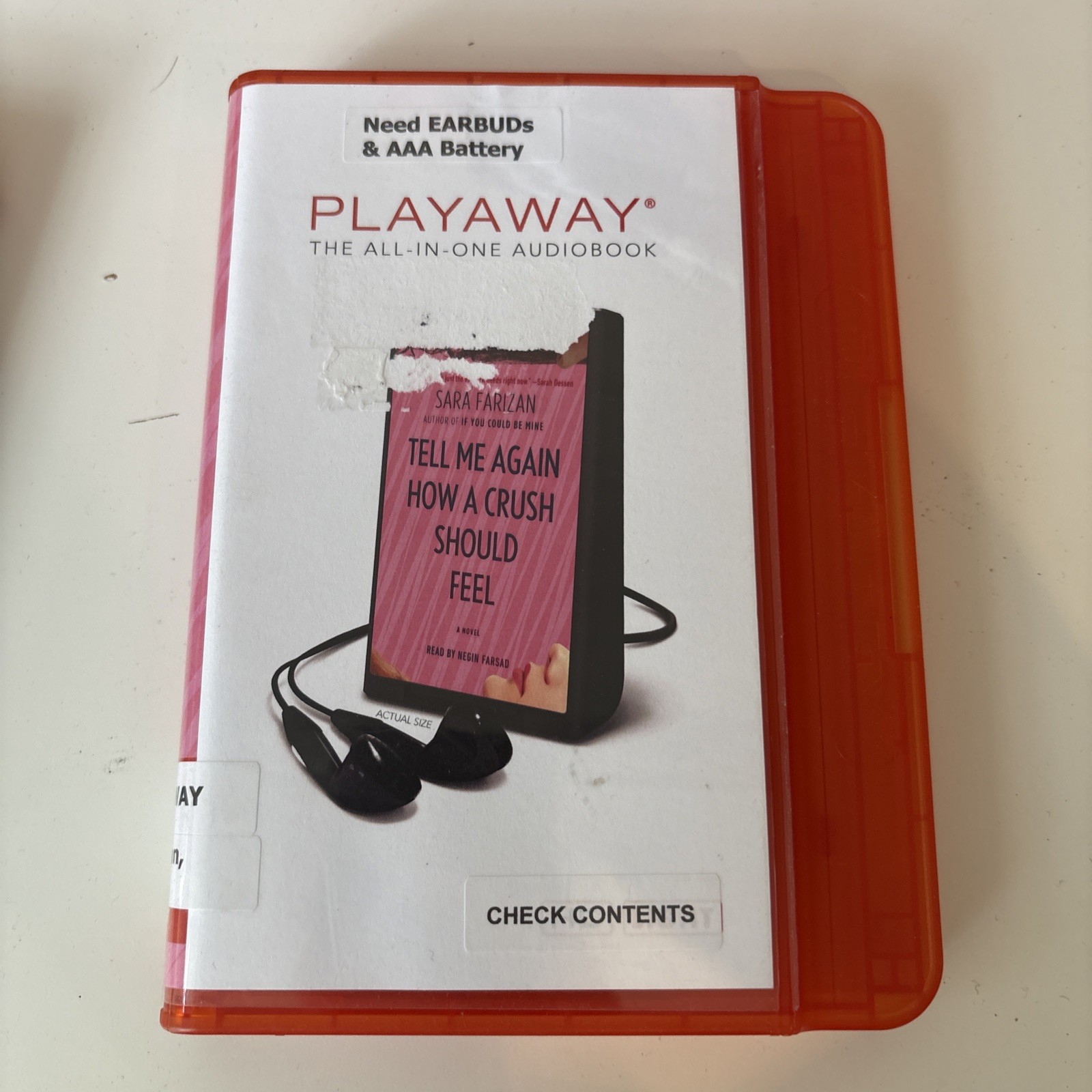 Tell Me Again How A Crush Should Feel by Sara Farizan Playaway Audiobook