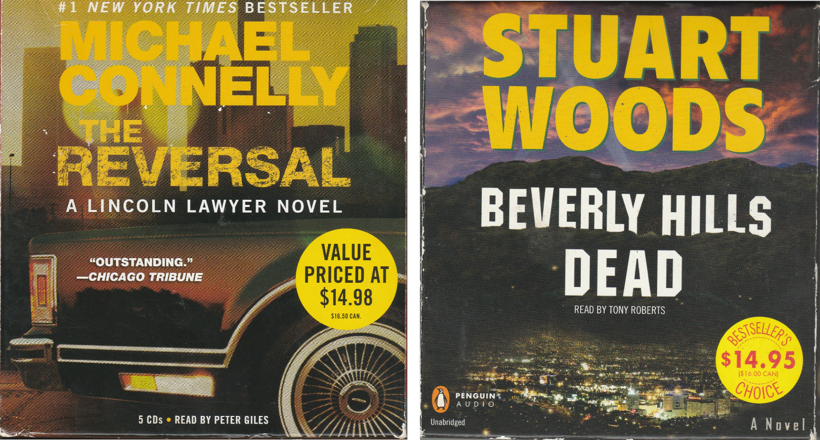 2 Audio Books Bundle THE REVERSAL Connelly & BEVERLY HILLS DEAD Woods FREE SHIP!