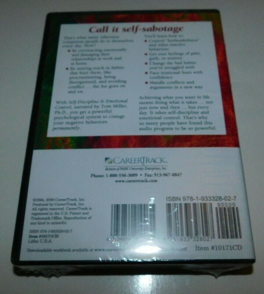 Self-Discipline & Emotional Control Audio CD Program Brand New