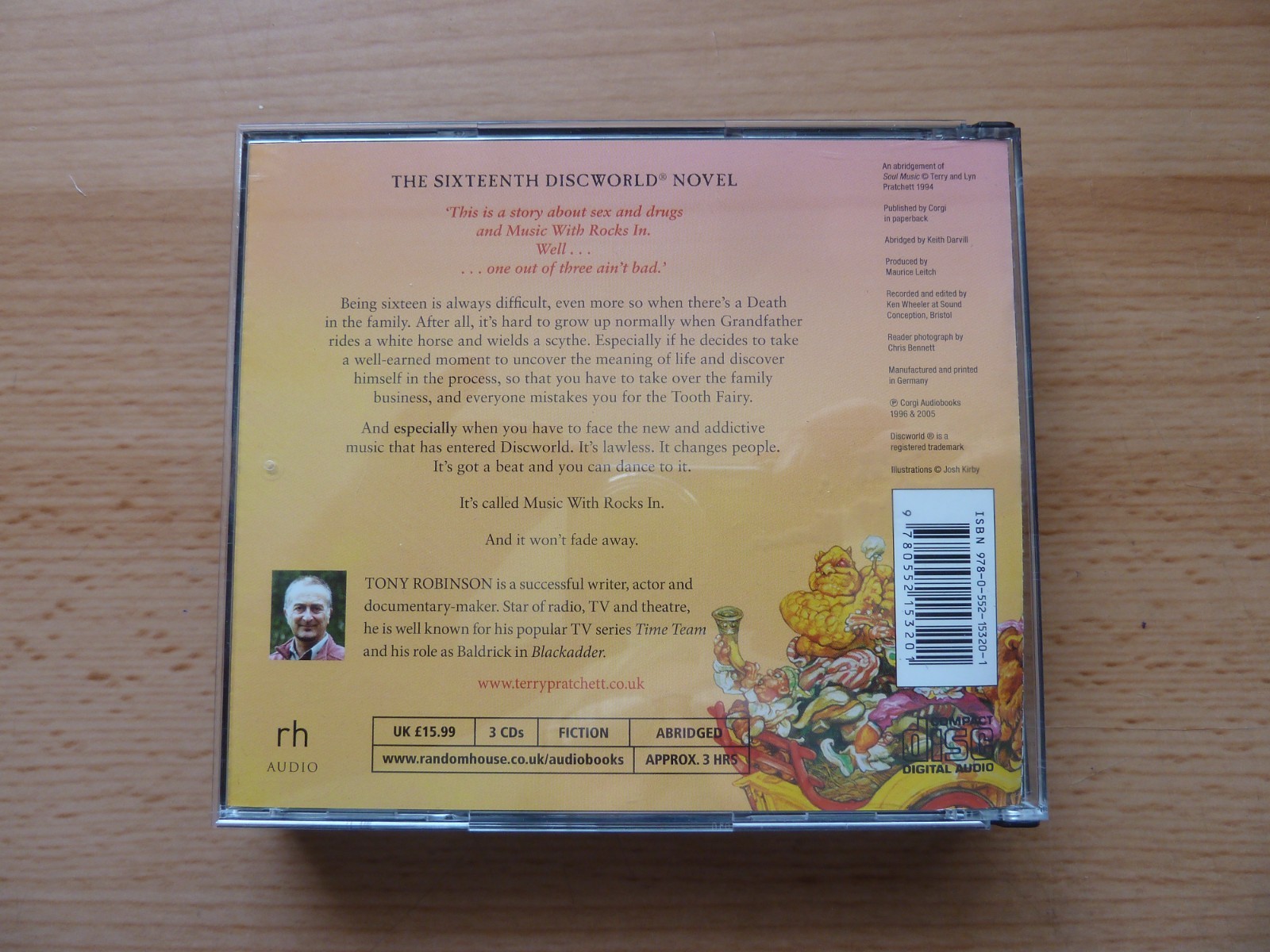 TERRY PRATCHETT — SOUL MUSIC — READ BY TONY ROBINSON — 3CD SET AUDIO BOOK