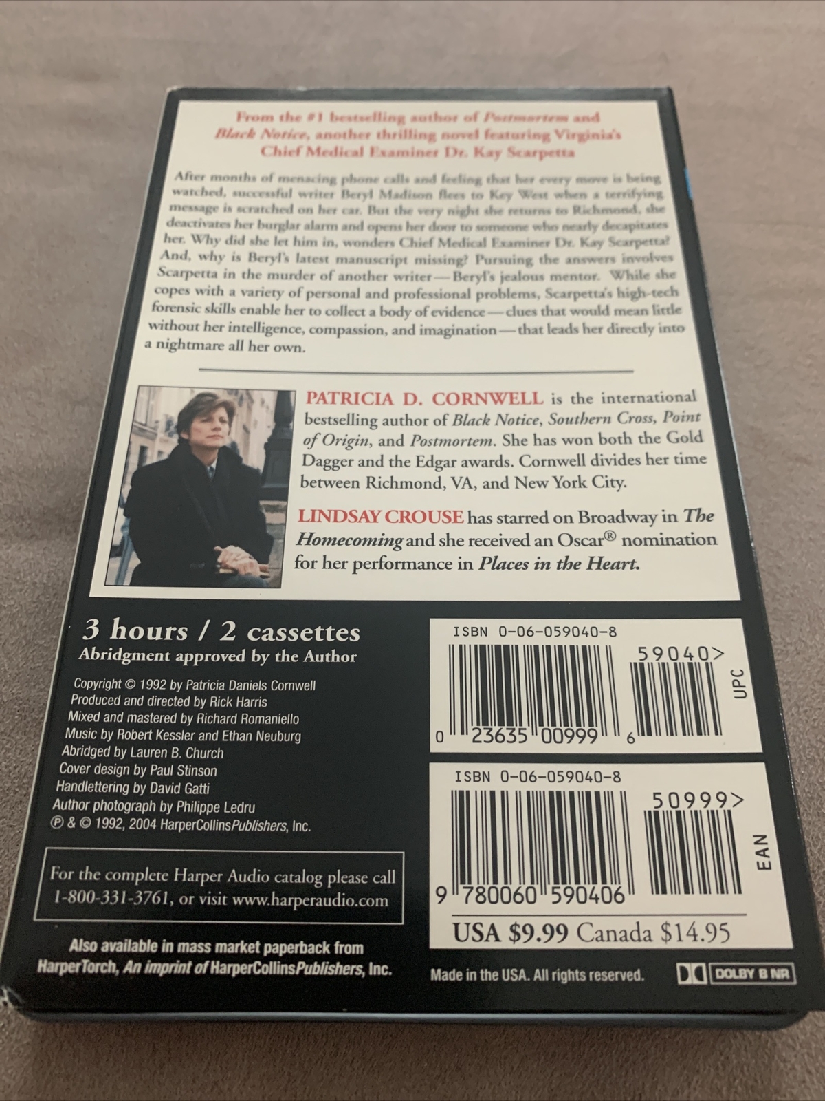 2004 Body of Evidence audiobook 2-cassette tape by Patricia Cornwell S6