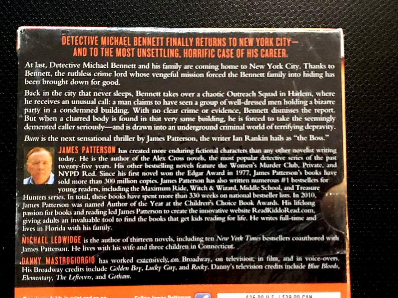 BURN:A Michael Bennett Thriller Series by Michael Ledwidge & James Patterson NEW