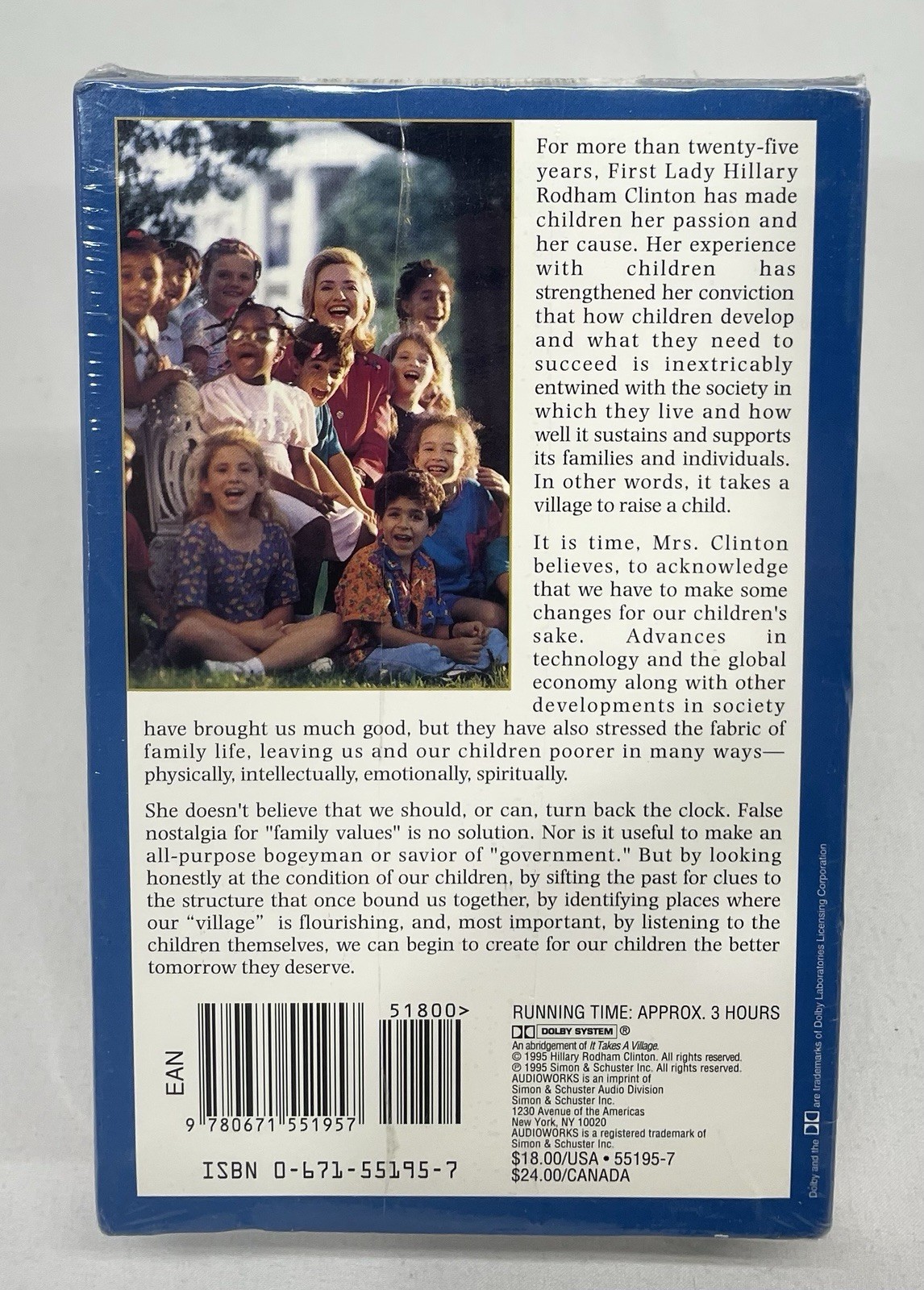 It Takes A Village — Hillary Rodham Clinton — Audiobook Cassette NEW SEALED!