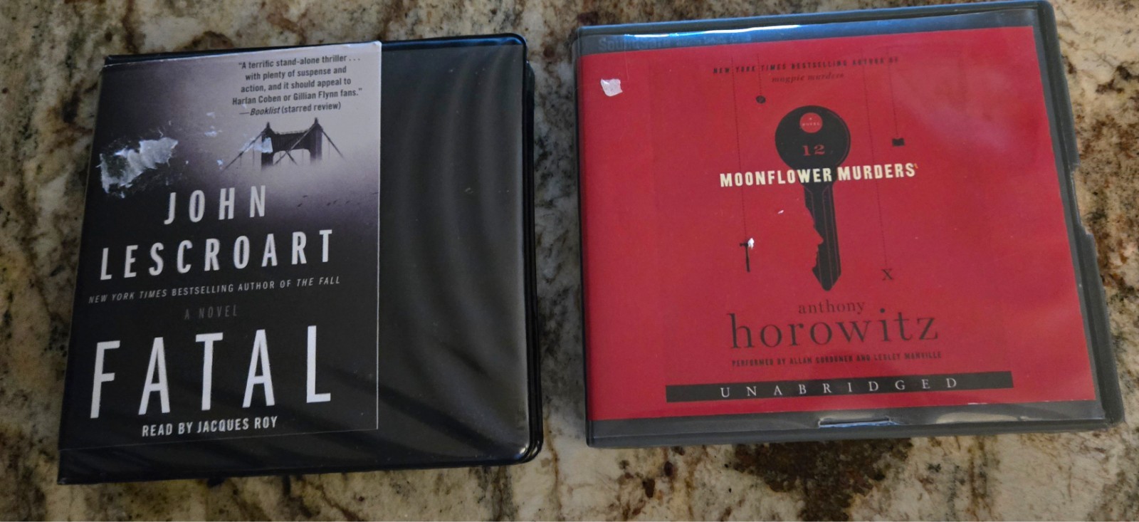 2 Audio Books — Fatal by John Lescroart & Moonflower Murders by Anthony Horowitz