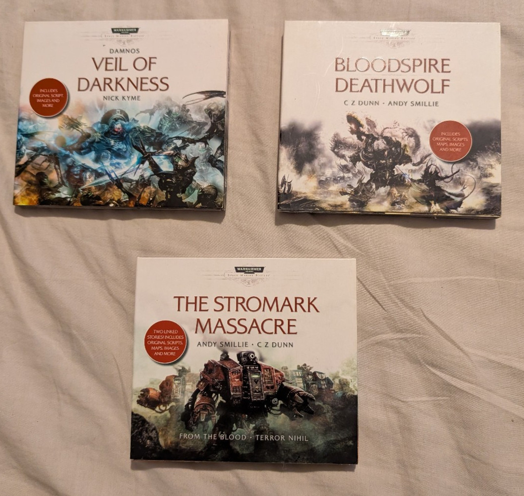 3 X WARHAMMER 40,000 Space Marine Battles Audio Books — CD
