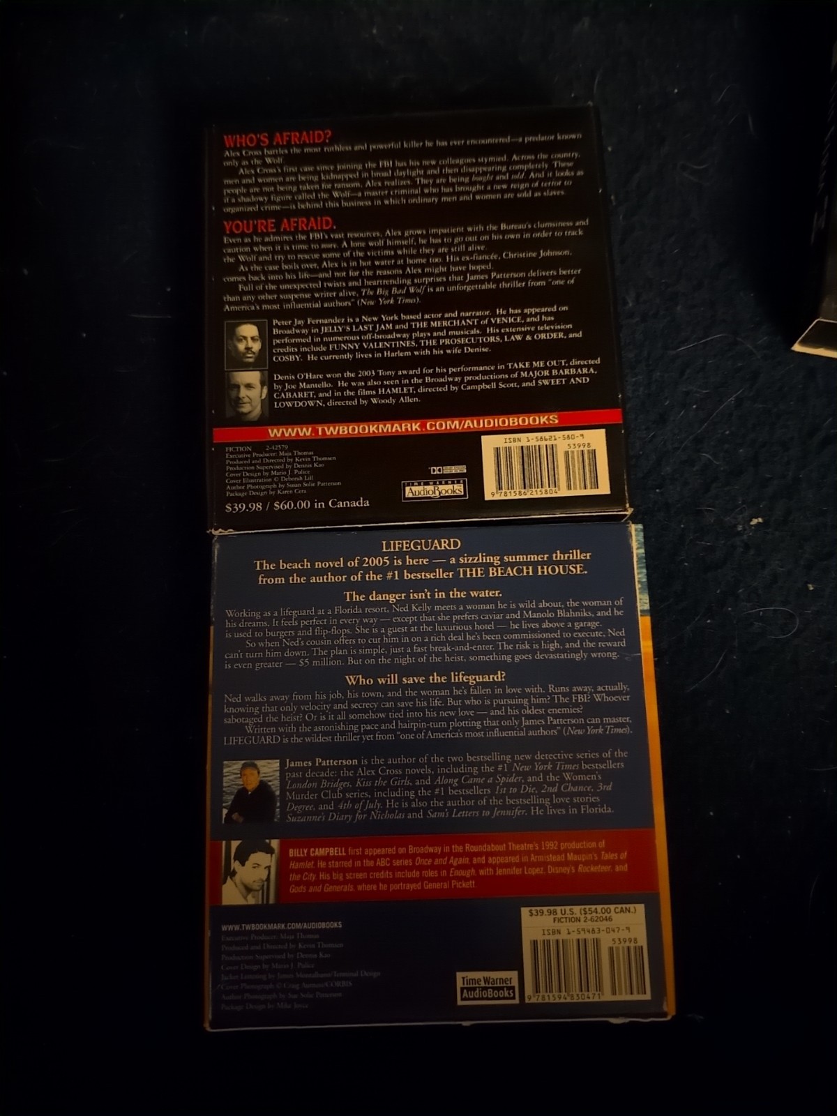 2 James Patterson Audiobooks on CD Big Bad Wolf, And Lifeguard Lot Of 2
