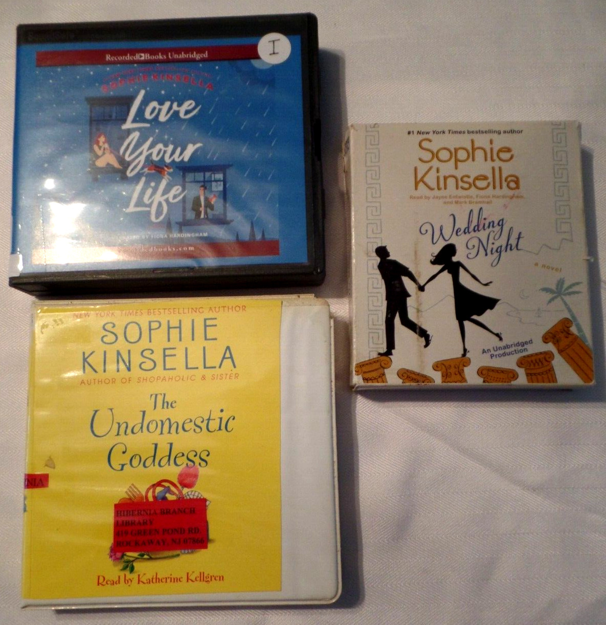 3 AUDIOBOOK CD sophie kinsella wedding night. love your life, undomestic goddess