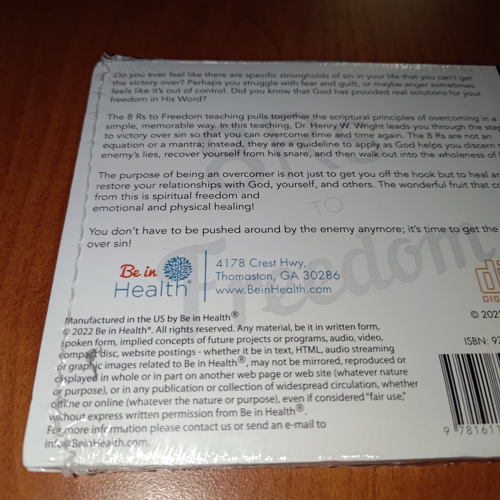8 R’s to Freedom — Henry W. Wright CD Audiobook 2022 Be In Health New Sealed