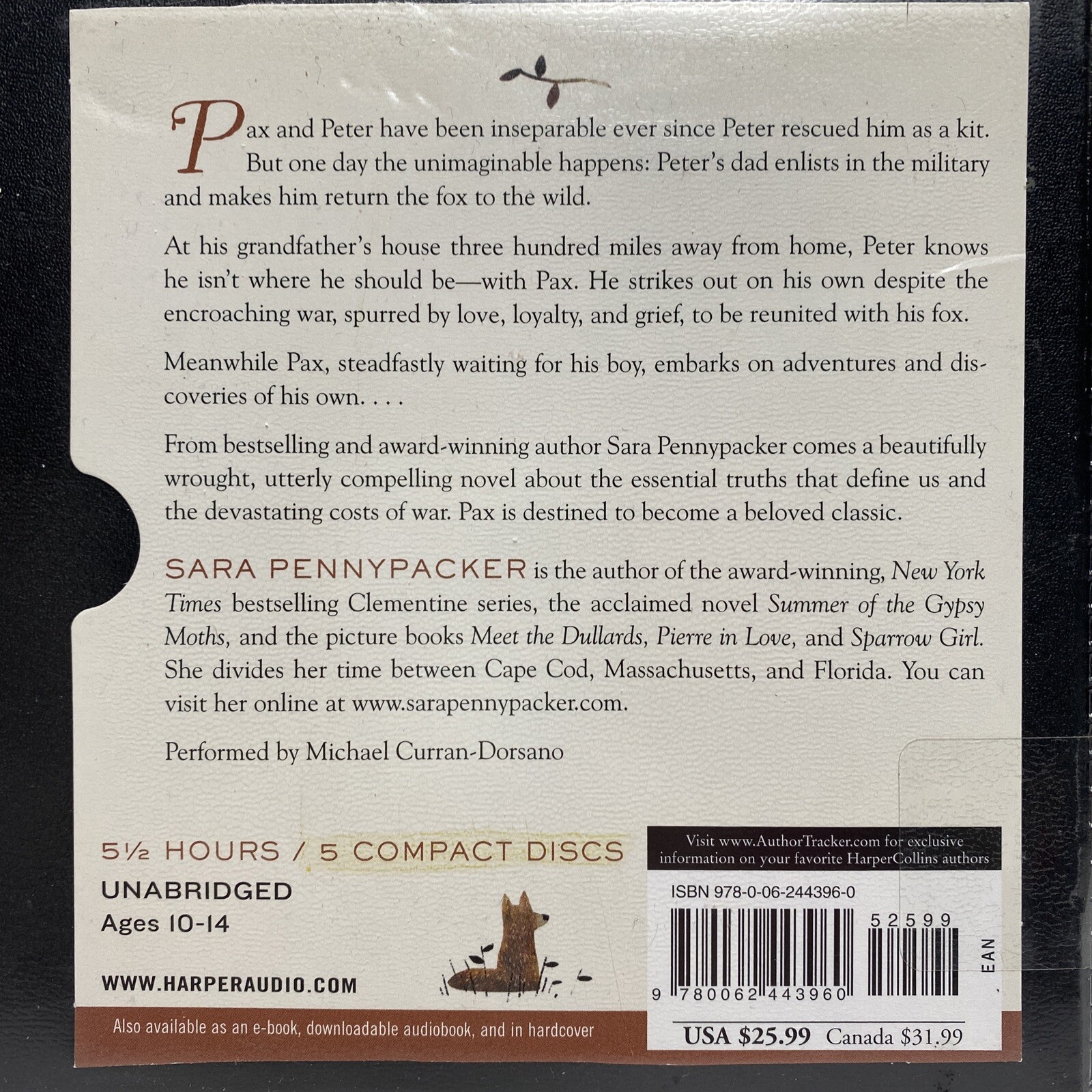 Pax by Sara Pennypacker (2016, Compact Disc, Unabridged edition) Book On CD