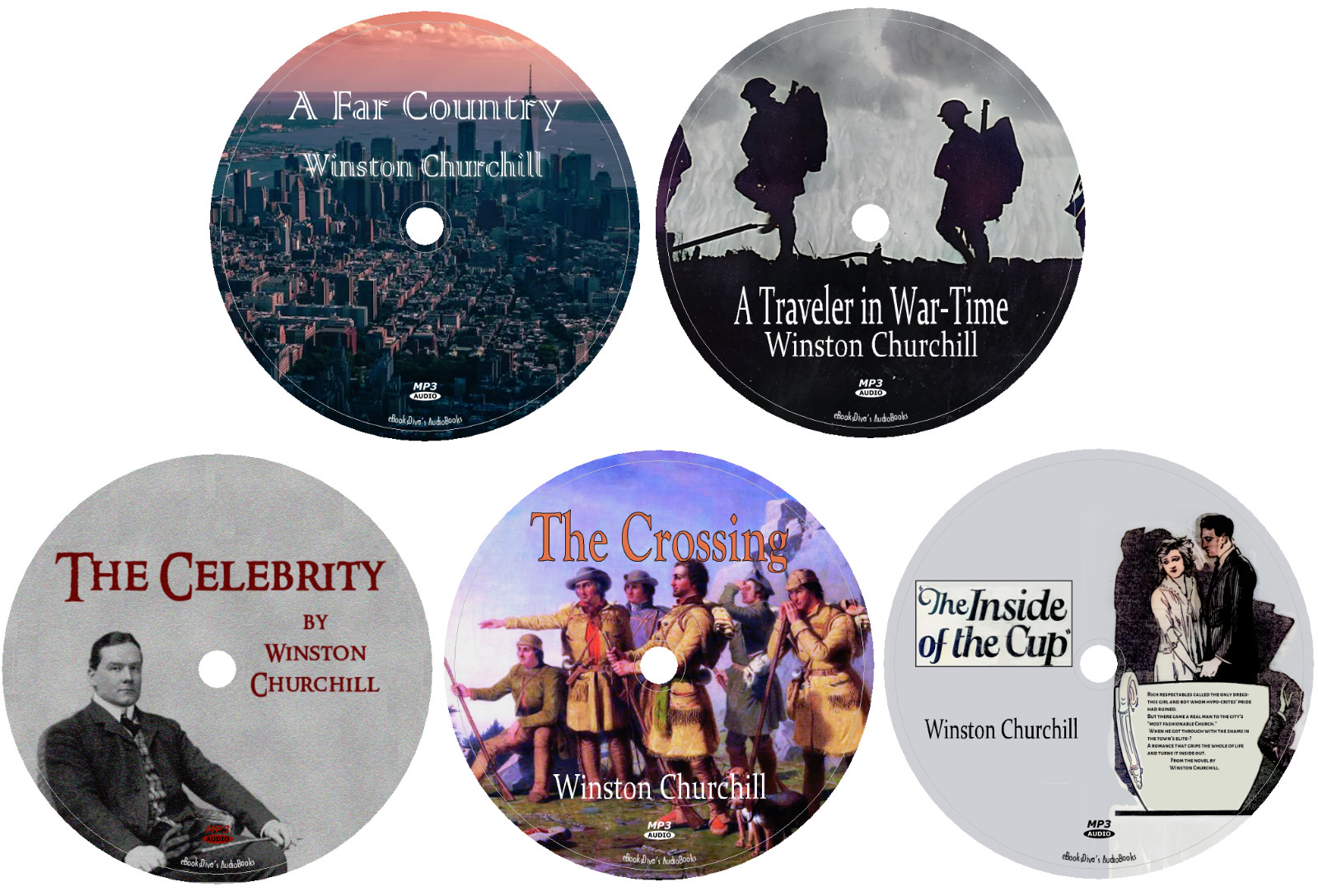 Creative Works of Winston Churchill 5 Audiobooks in 5 MP3 Audio CDs