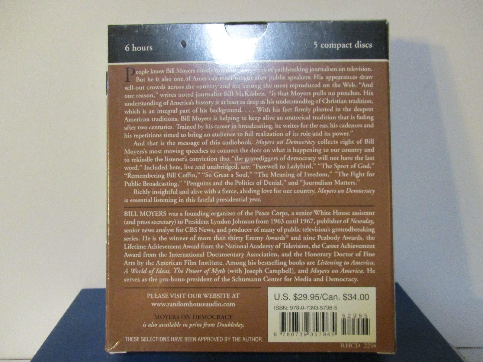 Moyers on Democracy — 5 CD Audiobook — BRAND NEW SEALED — EB23-87