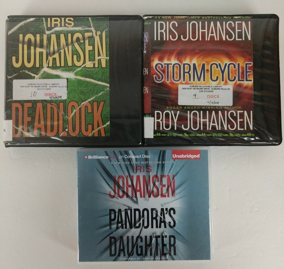 Iris Johansen~Lot 3 CD Audiobooks Thrillers Mystery~Deadlock~Pandora’s Daughter