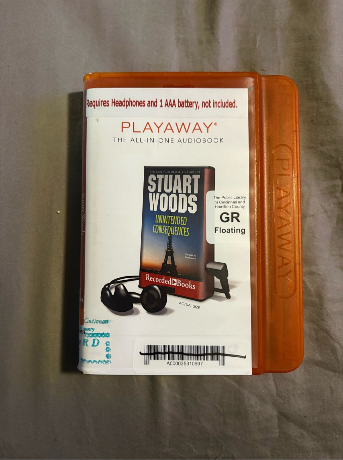 Playaway Unintended Consequences by Stuart Woods Stone Barrington Audio